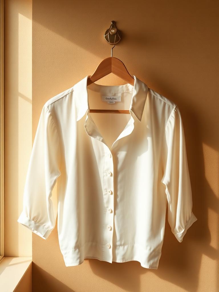 Blusa de seda marfil La que sienta bien a todas