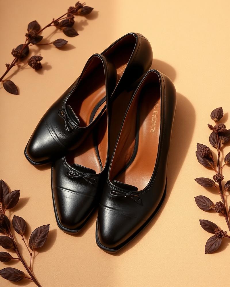 Manolo Blahnik Salón negro con lazo